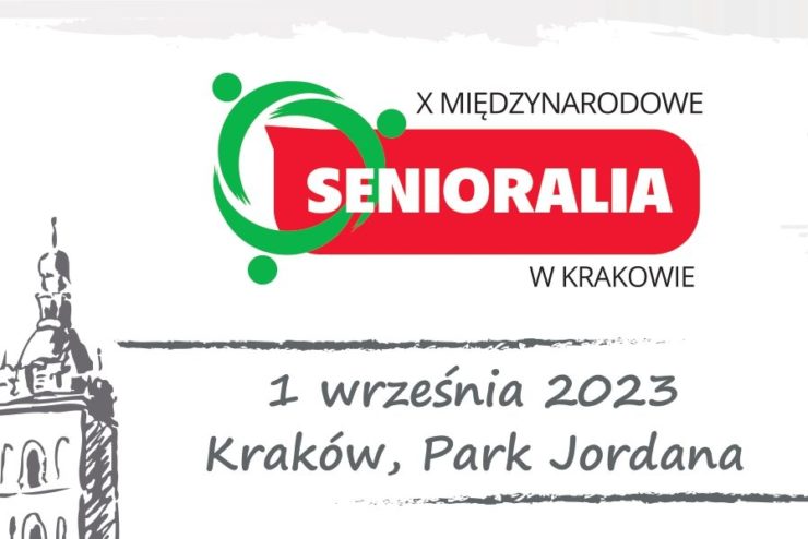 Plakat informujący o senioraliach w Krakowie